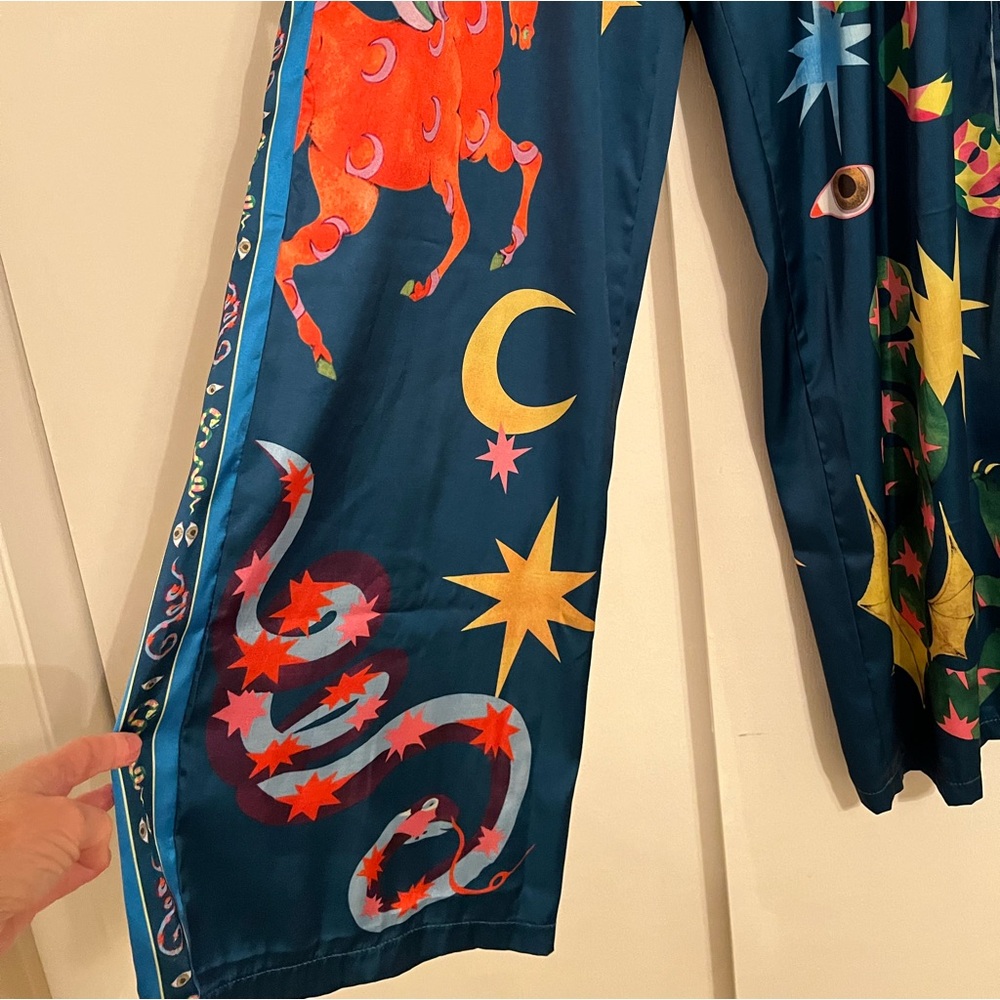 Silky Polyester Lounge Pants With Pockets Size L - Picture 2 of 8